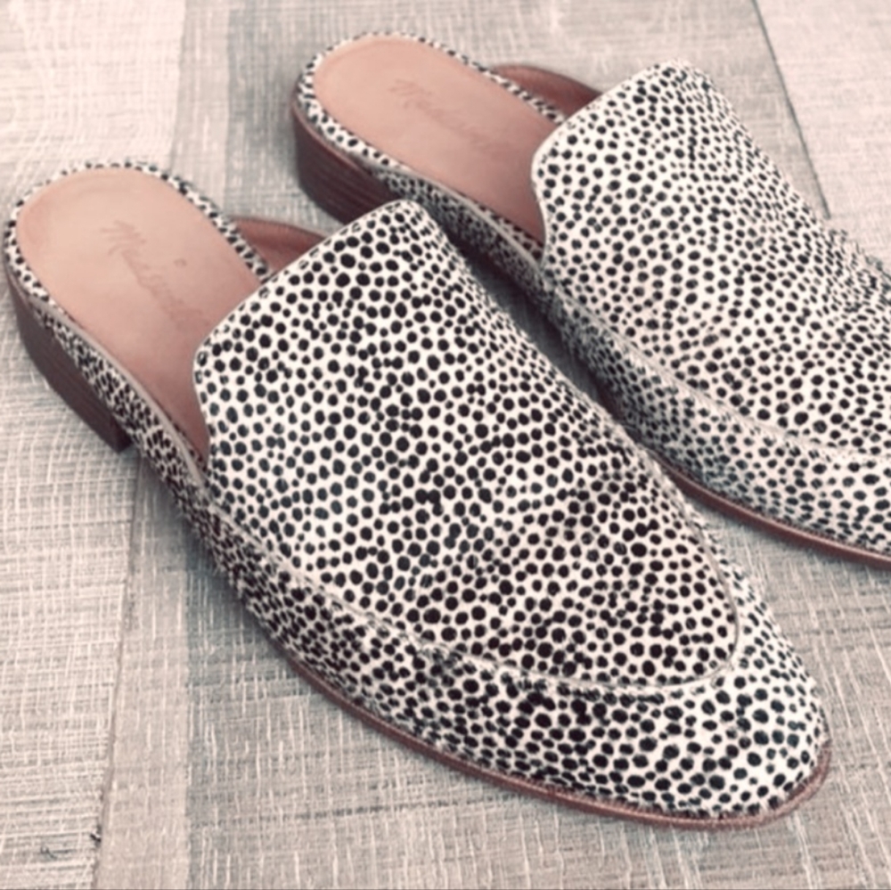 Madewell Frances Loafer Mule in Spotted Calf Hair In Size 9